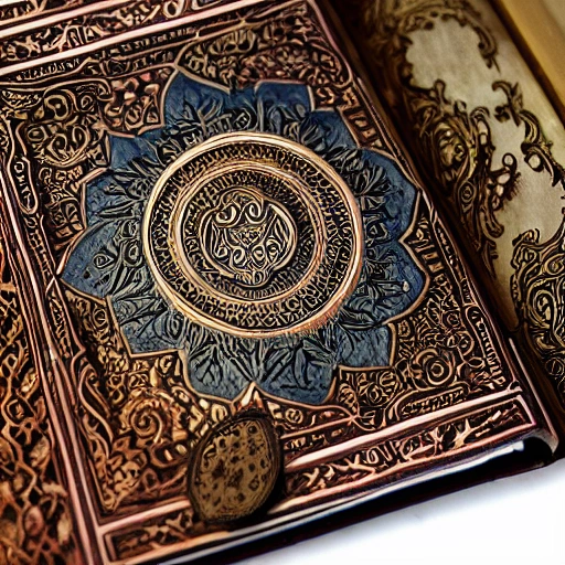 an embossed and inlaid, ornateley carved and decorated magic book, centered, super highly detailed, professional digital painting, artstation, concept art, smooth, sharp focus, extreme illustration, unreal engine 5, photorealism, beautiful, cinematic lighting , art by artgerm and rutkowski and alphonse mucha and loish and wlop , fantasy