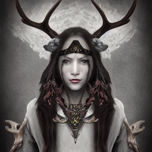 mdjrny-v4 style, artstation, pixiv, {{{dark fantasy rpg powerful dark mage from lapland}}}, simple solid color background, highly detailed, hyperrealistic full body portrait of female druid tribe leader from scandinavia, wearing jewelry and magic amulets made of small bones and antlers, {{wearing warm medieval clothing}}, magic, 1woman, gorgeous anime woman, illustrated, eye makeup, long dark natural hair, occultism, dark magic, perfect anatomy, detailed eyes, sharp focus, beautiful eyes, strong colors, even lighting, fighting stance, simple solid background, {{in style of fire emblem the videogame}}, in style of hades the videogame, very thick black outlines, cartoony, in style of marvel comics, painted with ink, {very blunt borders}, adult cartoon, character concept art,  by HACCAN, by Kita Senri, by Suzuki Rika, by azu-taro, comic book cover style