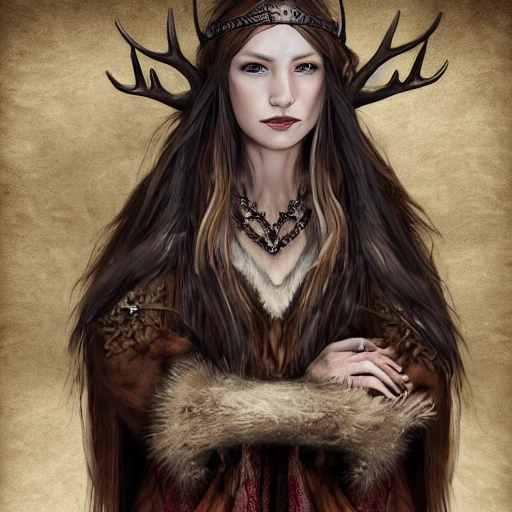 mdjrny-v4 style, artstation, pixiv, {{{dark fantasy rpg powerful dark mage from lapland}}}, simple solid color background, highly detailed, hyperrealistic full body portrait of female druid tribe leader from scandinavia, wearing jewelry and magic amulets made of small bones and antlers, {{wearing warm medieval clothing}}, magic, 1woman, gorgeous anime woman, illustrated, eye makeup, long dark natural hair, occultism, dark magic,  grim and gothic, perfect anatomy, detailed eyes, sharp focus, beautiful eyes, strong colors, even lighting, fighting stance, simple solid background, {{in style of fire emblem the videogame}}, in style of hades the videogame, very thick black outlines, cartoony, in style of marvel comics, painted with ink, {very blunt borders}, adult cartoon, character concept art,  by HACCAN, by Kita Senri, by Suzuki Rika, by azu-taro, comic book cover style