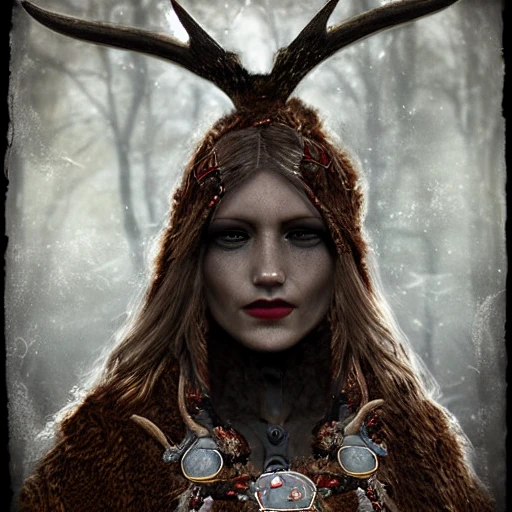 mdjrny-v4 style, artstation, pixiv, {{{dark fantasy rpg powerful dark mage from lapland}}}, simple solid color background, highly detailed, hyperrealistic full body portrait of female druid tribe leader from scandinavia, wearing jewelry and magic amulets made of small bones and antlers, {{wearing warm medieval clothing}}, magic, 1woman, gorgeous anime woman, illustrated, eye makeup, long dark natural hair, occultism, dark magic,  grim and gothic, perfect anatomy, detailed eyes, sharp focus, beautiful eyes, strong colors, even lighting, fighting stance, simple solid background, {{in style of fire emblem the videogame}}, in style of hades the videogame, very thick black outlines, cartoony, in style of marvel comics, painted with ink, {very blunt borders}, adult cartoon, character concept art,  by HACCAN, by Kita Senri, by Suzuki Rika, by azu-taro, comic book cover style