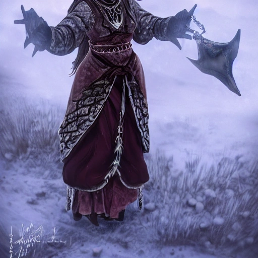 mdjrny-v4 style, artstation, pixiv, {{{dark fantasy rpg powerful dark mage from lapland}}}, simple solid color background, highly detailed, hyperrealistic full body portrait of female druid tribe leader from scandinavia, wearing jewelry and magic amulets made of small animal bones, {{wearing warm medieval clothing}}, heavy robe, light armor, magic, 1woman, gorgeous anime woman, illustrated, eye makeup, long dark natural hair, occultism, dark magic,  grim and gothic, medieval light armor, perfect anatomy, detailed eyes, sharp focus, beautiful eyes, strong colors, even lighting, fighting stance, simple solid background, {{in style of fire emblem the videogame}}, in style of hades the videogame, very thick black outlines, cartoony, in style of marvel comics, painted with ink, {very blunt borders}, adult cartoon, character concept art,  by HACCAN, by Kita Senri, by Suzuki Rika, by azu-taro, comic book cover style