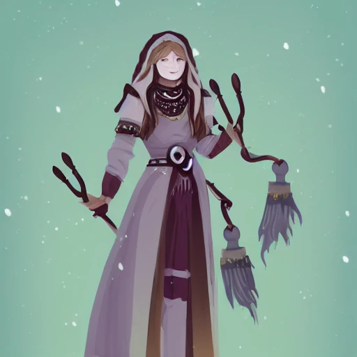 mdjrny-v4 style, artstation, pixiv, {{{dark fantasy rpg powerful ice mage from lapland}}}, simple solid color background, highly detailed, {{hyperrealistic full body portrait of young female druid tribe leader from scandinavia}}, wearing jewelry and magic amulets made of small animal bones, {{wearing warm medieval clothing}}, heavy robe, light armor, magic, 1woman, gorgeous anime woman, illustrated, eye makeup, long dark natural hair, occultism, dark magic,  grim and gothic, medieval light armor, perfect anatomy, detailed eyes, sharp focus, beautiful eyes, strong colors, even lighting, fighting stance, simple solid background, {{in style of fire emblem the videogame}}, in style of hades the videogame, very thick black outlines, cartoony, in style of marvel comics, painted with ink, {very blunt borders}, adult cartoon, character concept art,  by HACCAN, by Kita Senri, by Suzuki Rika, by azu-taro, comic book cover style