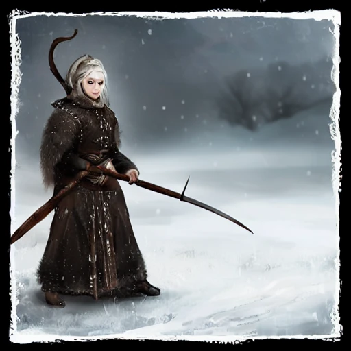 mdjrny-v4 style, artstation, pixiv, {{{dark fantasy rpg powerful ice mage from lapland}}}, simple solid color background, highly detailed, {{hyperrealistic full body portrait of young female hunter tribe leader from scandinavia}}, wearing jewelry, {{wearing warm medieval clothing}}, medieval hunter gear, black color heavy robe, llight armor, magic, 1woman, gorgeous anime woman, illustrated, eye makeup, long dark natural hair, occultism, dark magic,  grim and gothic, medieval light armor, perfect anatomy, detailed eyes, sharp focus, beautiful eyes, strong colors, even lighting, fighting stance, simple solid background, {{in style of fire emblem the videogame}}, in style of hades the videogame, very thick black outlines, cartoony, in style of marvel comics, painted with ink, {very blunt borders}, adult cartoon, character concept art,  by HACCAN, by Kita Senri, by Suzuki Rika, by azu-taro, comic book cover style