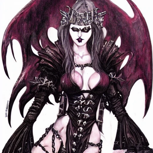 {{{dark fantasy powerful woman from hell}}}, highly detailed, {hyperrealistic full body portrait of demon bride who knows dark magic}, overflowing energy, grim and gothic, long leather boots, wearing medieval leather armor, 1woman, gorgeous anime woman, illustrated, long dark hair, strong body, wears large jewelry, mysterious and seductive look, {red skin color}, sharp focus, elegant, volumetric lighting, smooth, in style of hades videogame, thick black outlines, cartoony, art by artgerm, art station, character art