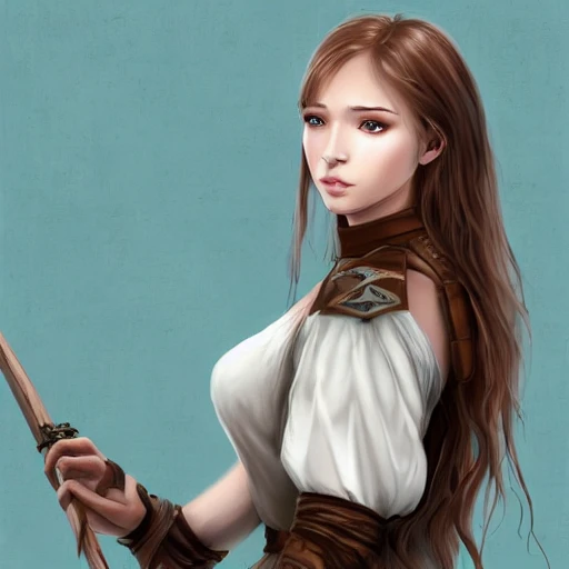 mdjrny-v4 style, artstation, pixiv, {{{nordic fantasy rpg maiden holding a spear}}}, simple solid color background, highly detailed, {{hyperrealistic full body portrait of young petite woman from scandinavia}}, wearing jewelry, {{wearing white light medieval leather armor}}, magic, 1woman, gorgeous anime woman, illustrated, eye makeup, long natural hair, grim and gothic, perfect anatomy, beatiful and detailed eyes, sharp focus, beautiful eyes, strong colors, even lighting, guard stance, simple solid background, {{in style of fire emblem the videogame}}, in style of hades the videogame, very thick black outlines, cartoony, in style of marvel comics, painted with ink, {very blunt borders}, adult cartoon, character concept art,  by HACCAN, by Kita Senri, by Suzuki Rika, by azu-taro, comic book cover style