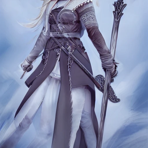 mdjrny-v4 style, artstation, pixiv, {{{nordic blonde fantasy rpg maiden holding a spear}}}, simple solid color background, highly detailed, {{hyperrealistic full body portrait of woman from scandinavia}}, wearing jewelry, {{wearing white light medieval leather armor}}, magic, 1woman, gorgeous anime woman, illustrated, eye makeup, long natural hair, grim and gothic, perfect anatomy, beatiful and detailed eyes, sharp focus, beautiful eyes, strong colors, even lighting, guard stance, simple solid background, {{in style of fire emblem the videogame}}, in style of hades the videogame, very thick black outlines, cartoony, in style of marvel comics, painted with ink, {very blunt borders}, adult cartoon, character concept art,  by HACCAN, by Kita Senri, by Suzuki Rika, by azu-taro, comic book cover style