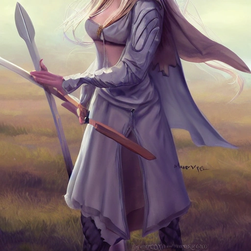 mdjrny-v4 style, artstation, pixiv, {{{nordic blonde fantasy rpg maiden holding a spear}}}, simple solid color background, highly detailed, {{hyperrealistic full body portrait of woman from scandinavia}}, wearing jewelry, {{wearing medieval linen dress}}, magic, 1woman, gorgeous anime woman, illustrated, eye makeup, natural hair, grim and gothic, perfect anatomy, beatiful and detailed eyes, sharp focus, beautiful eyes, strong colors, even lighting, guard stance, simple solid background, {{in style of fire emblem the videogame}}, in style of hades the videogame, very thick black outlines, cartoony, in style of marvel comics, painted with ink, {very blunt borders}, adult cartoon, character concept art,  by HACCAN, by Kita Senri, by Suzuki Rika, by azu-taro, comic book cover style