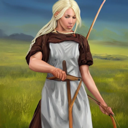 mdjrny-v4 style, artstation, pixiv, {{{nordic blonde fantasy rpg farm maiden holding a spear}}}, simple solid color background, highly detailed, {{hyperrealistic waist up portrait of medieval countryside woman from scandinavia}}, wearing jewelry, {{wearing medieval traditional Finnish national dress}}, light under armor, magic, 1woman, gorgeous anime woman, illustrated, eye makeup, natural hair, grim and gothic, perfect anatomy, beautiful and detailed eyes, sharp focus, strong colors, even lighting, guard stance, simple solid background, {{in style of fire emblem the videogame}}, in style of hades the videogame, very thick black outlines, cartoony, in style of marvel comics, painted with ink, {very blunt borders}, adult cartoon, character concept art,  by HACCAN, by Kita Senri, by Suzuki Rika, by azu-taro, comic book cover style