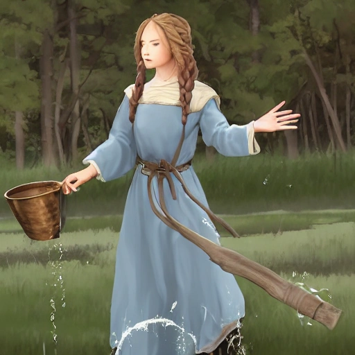 mdjrny-v4 style, artstation, pixiv, {{{nordic fantasy rpg farm maiden casting a water spell with her hands}}}, simple solid color background, highly detailed, {{hyperrealistic waist up portrait of medieval countryside young mage woman from scandinavia}}, wearing jewelry, {{wearing wet medieval linen dress}}, magic, water drops, water splash, wet clothes, overflowing magical energy, 1woman, gorgeous anime woman, illustrated, eye makeup, natural hair, grim and gothic, perfect anatomy, beautiful and detailed eyes, sharp focus, strong colors, even lighting, guard stance, simple background, {{in style of fire emblem the videogame}}, in style of hades the videogame, very thick black outlines, cartoony, in style of marvel comics, painted with ink, {very blunt borders}, adult cartoon, character concept art,  by HACCAN, by Kita Senri, by Suzuki Rika, by azu-taro, comic book cover style