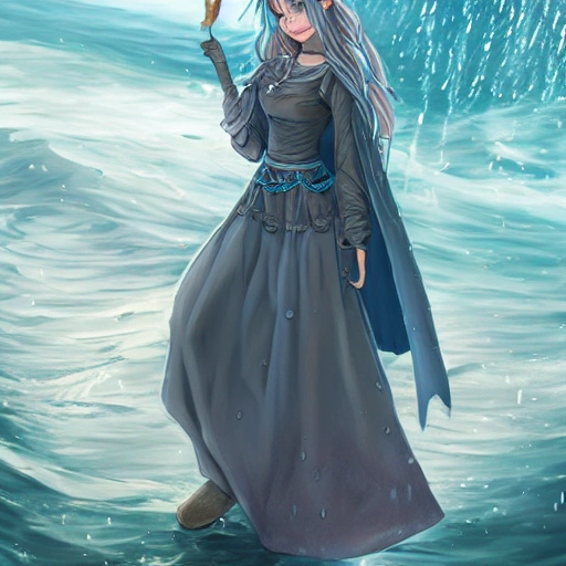 mdjrny-v4 style, artstation, pixiv, {{{nordic fantasy rpg goddess of sea with magical powers}}}, simple background, highly detailed, {{hyperrealistic waist up portrait scandinavia}}, wearing jewelry, {{wearing light medieval dress}}, magic, water drops, water splash, wet clothes, partly see-through, body fused with water, overflowing magical energy, 1woman, gorgeous anime woman, illustrated, eye makeup, natural hair, grim and gothic, perfect anatomy, beautiful and detailed eyes, sharp focus, strong colors, even lighting, guard stance, simple background, {{in style of fire emblem the videogame}}, in style of hades the videogame, very thick black outlines, cartoony, in style of marvel comics, painted with ink, {very blunt borders}, adult cartoon, character concept art,  by HACCAN, by Kita Senri, by Suzuki Rika, by azu-taro, comic book cover style