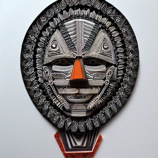 paper quilling, paper cut art, paper illustration, aztec, very detailed, 8k --v 4