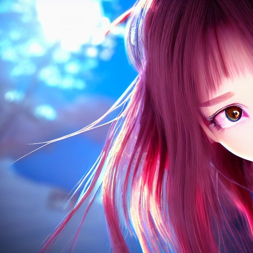 3d render, anime girl, beautiful girl