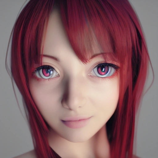 3d render, anime girl, beautiful girl