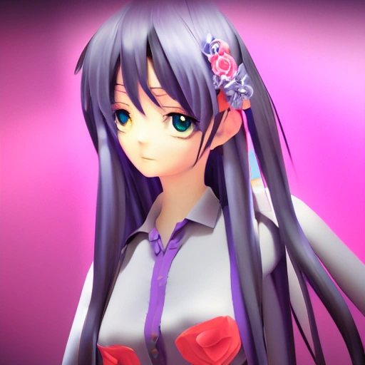 3d render, anime girl, beautiful anime girl, goddess