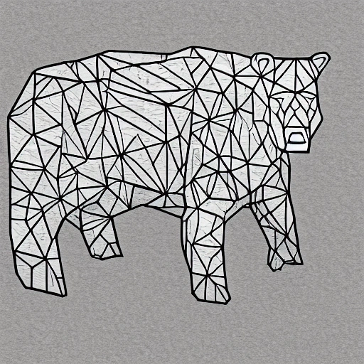 bear, bull, minimal, line art