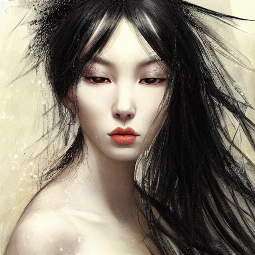 Ruan Jia, portrait of a very gorgeous, beautiful, sensual woman ...