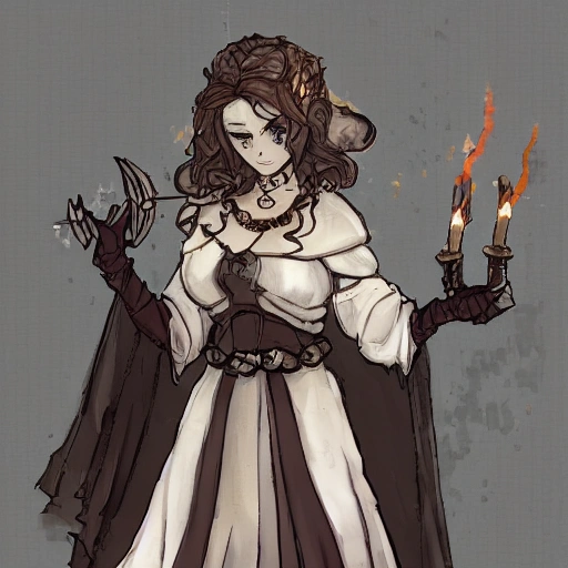 {{{octopath traveler style rpg character art of powerful dark fantasy mage woman who is casting a fire spell with her hands}}}, highly detailed, {hyperrealistic waist up portrait of 20 years old girl with simple background oil colors}, overflowing energy, dark hair color, wearing medieval dress, wearing light medieval armor, wearing jewelry, illustrated, beautiful and detailed eyes, busty, voluptous body,  mysterious and seductive look, sharp focus, elegant, volumetric lighting, smooth, in style of videogame character art, 1woman, thick black outlines, cartoony, anime, art by artgerm, trending artstation