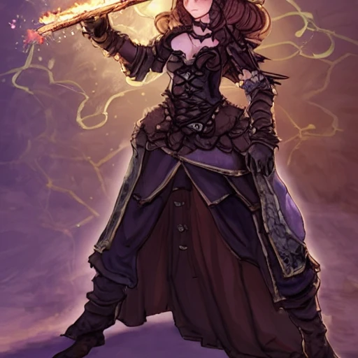 {{{octopath traveler style rpg character art of powerful fantasy mage woman who is casting a fire spell with her hands}}}, highly detailed, {hyperrealistic waist up portrait of 40 years old warrior princess with simple background oil colors}, overflowing energy, dark hair color, wearing medieval dress, wearing light medieval armor, wearing jewelry, illustrated, beautiful and detailed eyes, busty, voluptous body,  mysterious and seductive look, sharp focus, elegant, volumetric lighting, smooth, in style of hades videogame character art, 1woman, thick black outlines, cartoony, anime, art by artgerm, trending artstation