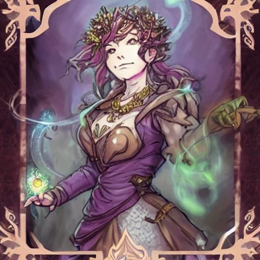 {{{octopath traveler style rpg character art of powerful fantasy goddess of nature who is casting a magic spell with her hands}}}, highly detailed, {hyperrealistic waist up portrait of 40 years old magical mother of earth with simple background oil colors}, overflowing energy, dark hair color, wearing light medieval leather armor, wearing jewelry, illustrated, beautiful and detailed eyes, busty, voluptous body,  mysterious and seductive look, sharp focus, elegant, volumetric lighting, smooth, in style of hades videogame character art, 1woman, thick black outlines, cartoony, anime, art by artgerm, trending artstation