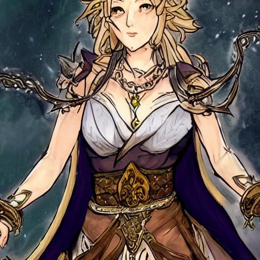 {{{octopath traveler style rpg character art of powerful fantasy goddess of nature who is casting a magic spell with her hands}}}, highly detailed, {hyperrealistic waist up portrait of 40 years old magical mother of earth with simple background oil colors}, overflowing energy, dark hair color, wearing light medieval leather armor, wearing jewelry, illustrated, beautiful and detailed eyes, busty, voluptous body,  mysterious and seductive look, sharp focus, elegant, volumetric lighting, smooth, in style of hades videogame character art, 1woman, thick black outlines, cartoony, anime, art by artgerm, trending artstation