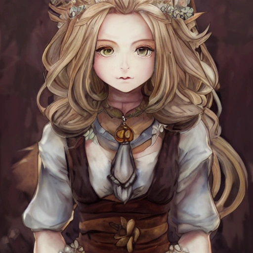 {{{octopath traveler style rpg character art of fantasy farm maiden}}}, highly detailed, {hyperrealistic waist up portrait of 25 years old Scandinavian woman with simple background oil colors}, overflowing energy, light hair color, wearing light medieval white linen dress, wearing necklace, illustrated, beautiful and detailed eyes, busty, mysterious and seductive look, sharp focus, elegant, volumetric lighting, smooth, in style of hades videogame character art, 1woman, thick black outlines, cartoony, anime, art by artgerm, trending artstation