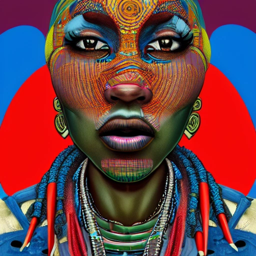 Hyper detailed ultra sharp, realistic ,trending on artstation, vibrant aesthetic,  art by corey barksdale and h. r. giger, 8 k portrait of  kuduro singer nagrelha, Cartoon