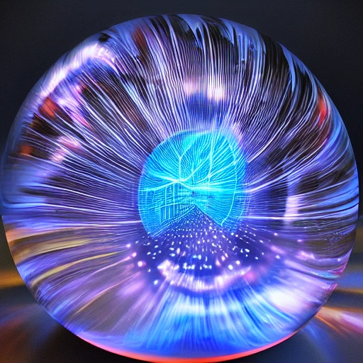 Dreamlikeart, a massive plasma ball the size of a skyscraper, dreamlikeart, 3D, Trippy