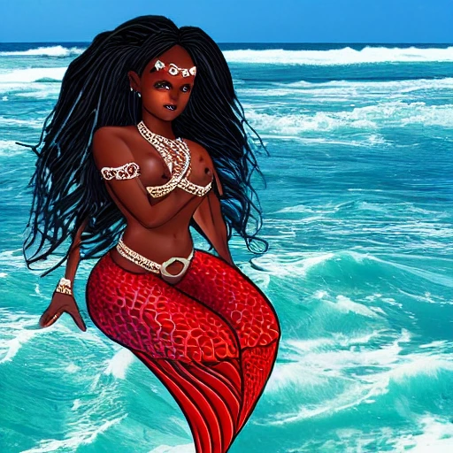 create an image on angolan sea-godess mermaid kyanda 