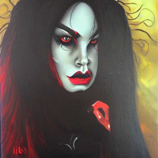 a dark evil lilith , Oil Painting