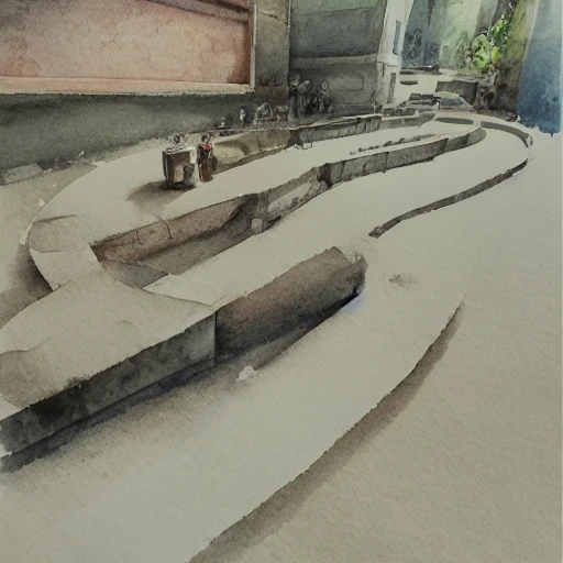 大象在给人理发，3D, Water Color