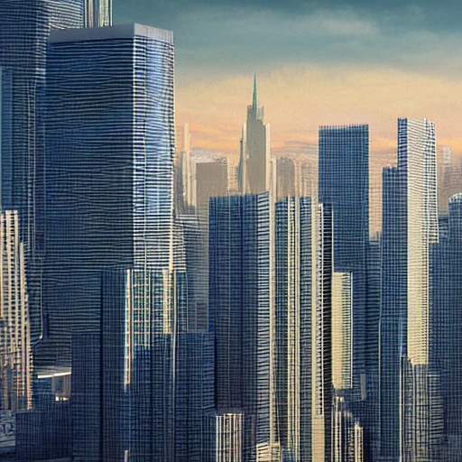 A realistic image of a city skyline, with the buildings appearing to pop out from the shirt
, 3D