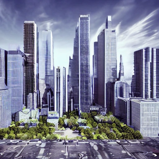 A realistic image of a city skyline, with the buildings appearing to pop out from the shirt
, 3D