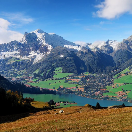 paysage de montagnes Suisse enneigées