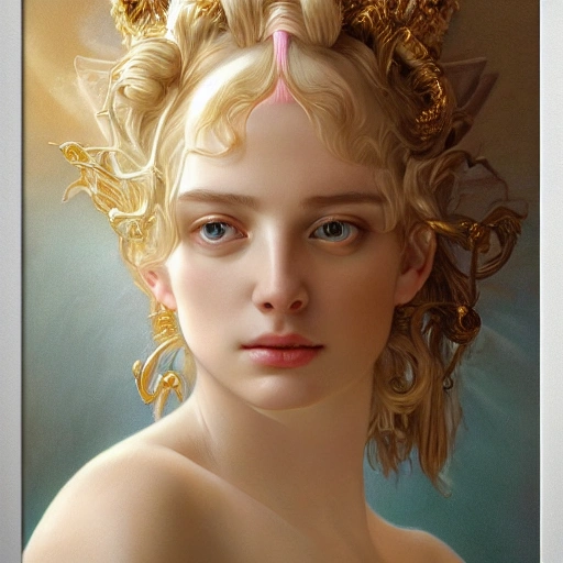 goddess, graceful, ultra realistic photo portrait of venus, painting burst, beautiful symmetrical face, pale skin, blonde hair, nonchalant kind look, realistic round eyes, tone mapped, intricate, elegant, highly detailed, digital painting, artstation, concept art, smooth, sharp focus, illustration, art by artgerm and greg rutkowski and alphonse mucha, 4k, 8k, perfect naked breast