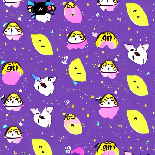 meow club on the moon running by cats, kawaii chibi
