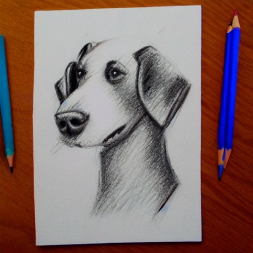 dog, Cartoon, 3D, , Pencil Sketch