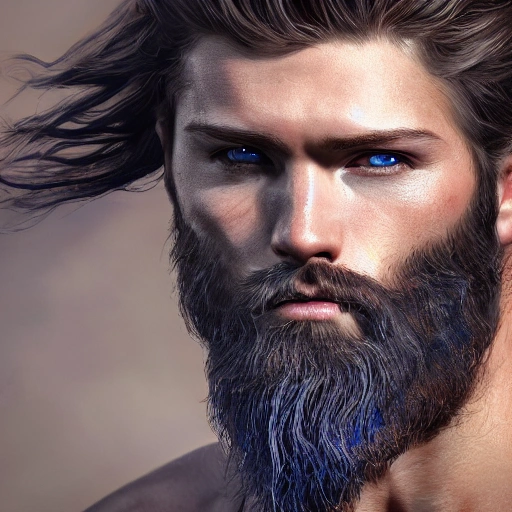 Premium AI Image  A man with blue eyes and a beard