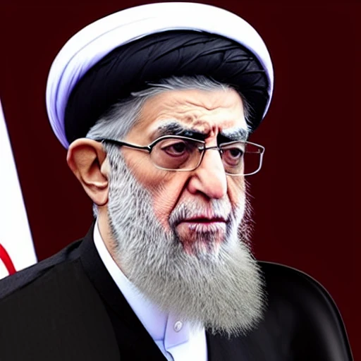 Seyed Ali Khamenei ugly and angry, 4k
