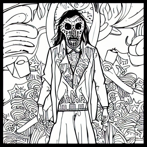 a coloring page, with a vector of 