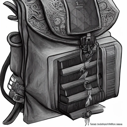 book illustration of (opened loud backpack), concept, d & d, high fantasy, detailed, digital art, artstation, smooth, sharp focus, fantasy, intricate, elegant, highly detailed, digital painting, isometric, concept art, illustration, artstation trending, pixiv, deviantart, (((!!!solid background!!!!))), (((white background))), (((transparent background))), Water Color, Oil Painting