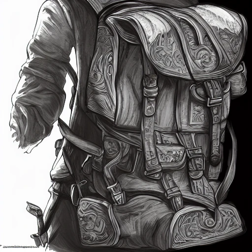 book illustration of (opened traveler small backpack), concept, d & d, high fantasy, detailed, digital art, artstation, smooth, sharp focus, fantasy, intricate, elegant, highly detailed, digital painting, isometric, concept art, illustration, artstation trending, pixiv, deviantart, (((!!!solid background!!!!))), (((white background))), (((transparent background))), Water Color, Oil Painting