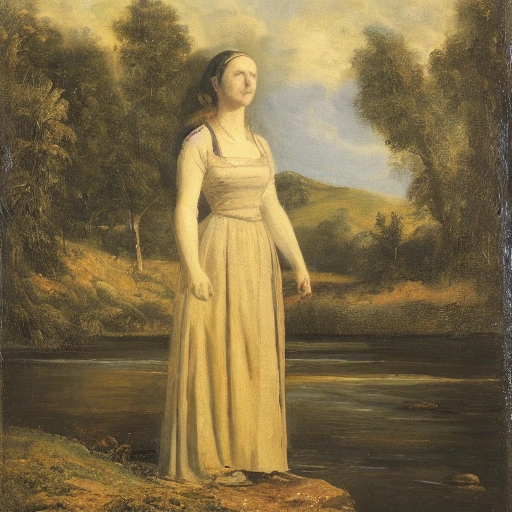 a women standing beside a river