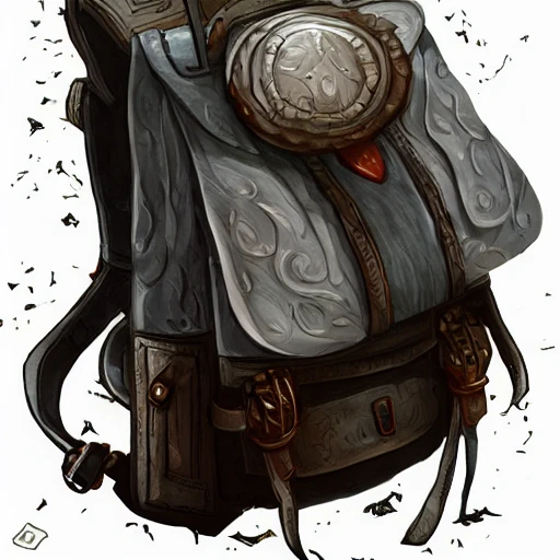 book illustration of (opened traveler small backpack), concept, d & d, high fantasy, detailed, digital art, artstation, smooth, sharp focus, fantasy, intricate, elegant, highly detailed, digital painting, isometric, concept art, illustration, artstation trending, pixiv, deviantart, (((!!!solid background!!!!))), (((white background))), (((transparent background))), Water Color, Oil Painting