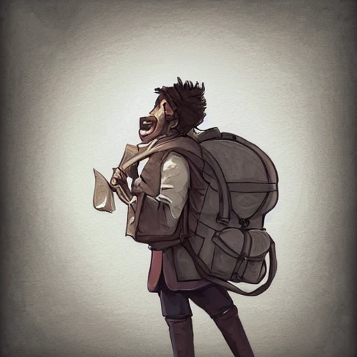 book illustration of (traveler small backpack with loud opened mouth), concept, d & d, high fantasy, detailed, digital art, artstation, smooth, sharp focus, fantasy, intricate, elegant, highly detailed, digital painting, isometric, concept art, illustration, artstation trending, pixiv, deviantart, (((!!!solid background!!!!))), (((white background))), (((transparent background))), Water Color, Oil Painting