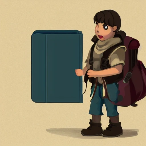 book illustration of (traveler small backpack with loud opened mouth), concept, d & d, high fantasy, detailed, digital art, artstation, smooth, sharp focus, fantasy, intricate, elegant, highly detailed, digital painting, isometric, concept art, illustration, artstation trending, pixiv, deviantart, (((!!!solid background!!!!))), (((white background))), (((transparent background))), Water Color, Oil Painting