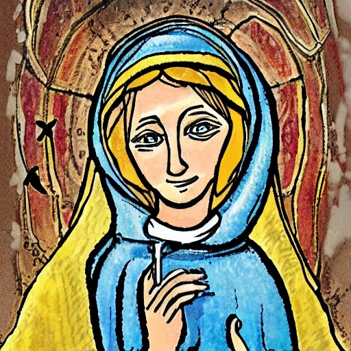 Mother mary, Cartoon - Arthub.ai