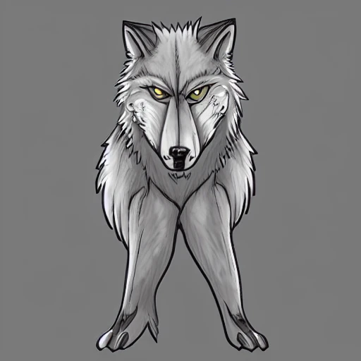 Wolf furry character, Cartoon