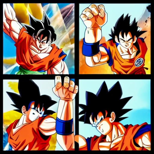 Goku, fistbump, vegeta - Arthub.ai