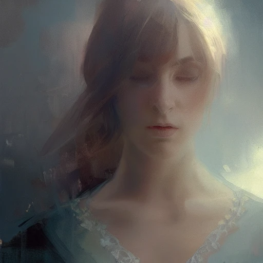 Professional painting of a beautiful woman by Jeremy Mann, Rutkowski, Vicente Romero, Artstation, intricate details, face, portrait, headshot, UHD, 4k