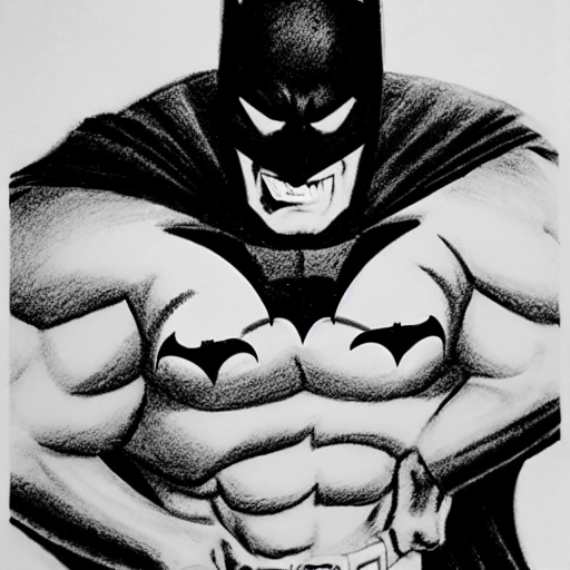 evil batman laugh, Pencil Sketch 
